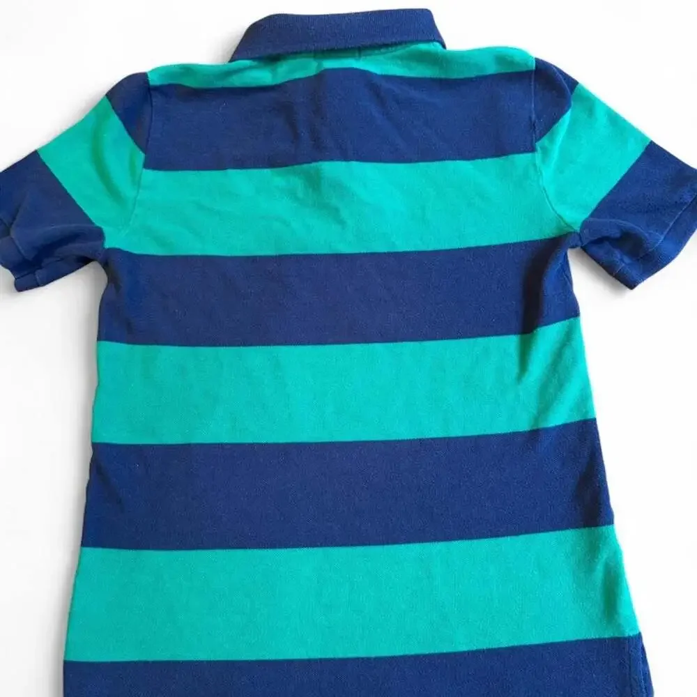 Polo Ralph Lauren Youth Striped Polo Shirt Green Navy Blue